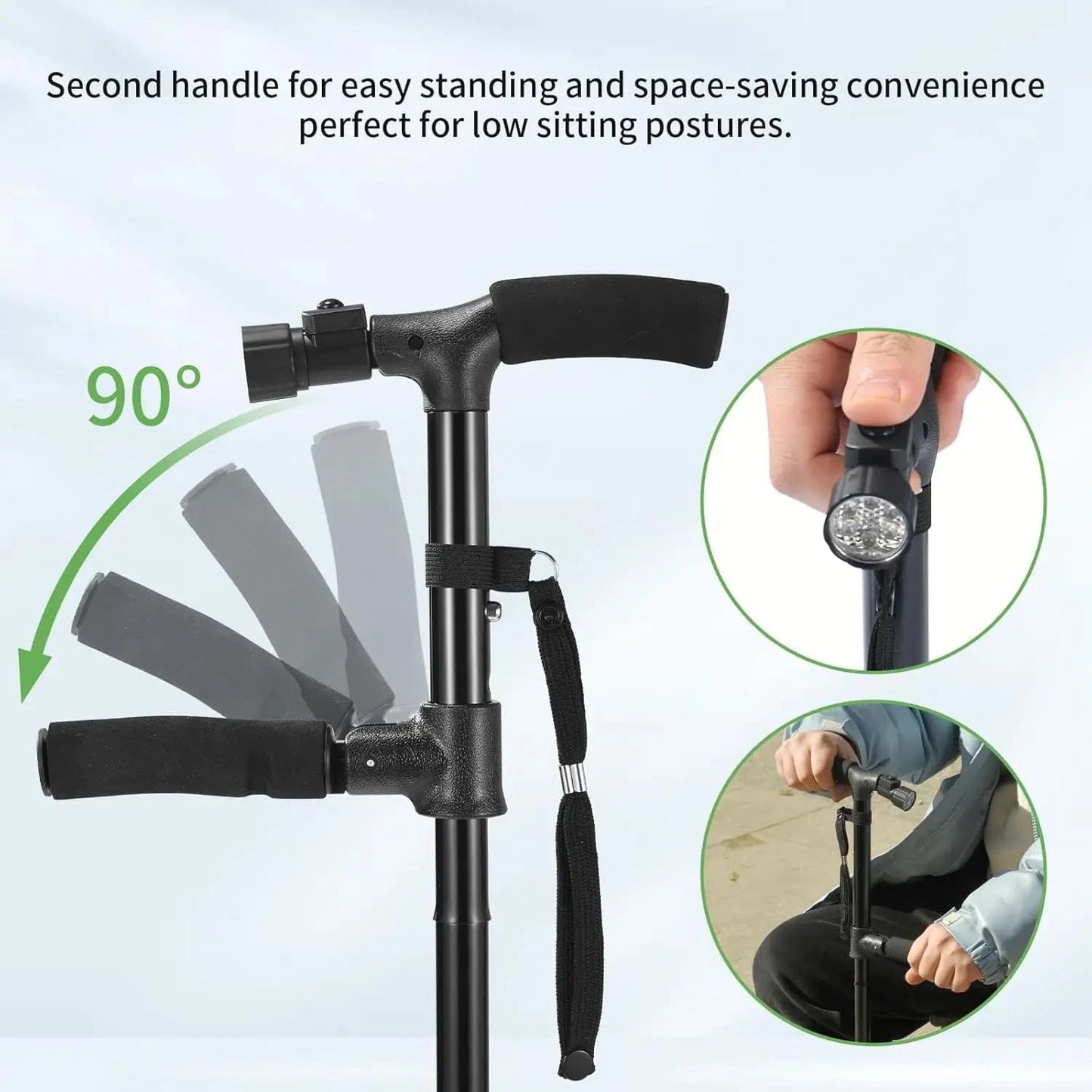 SecureStep Cane – LED + Fall Alert