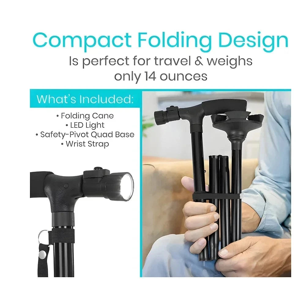 SecureStep Cane – LED + Fall Alert