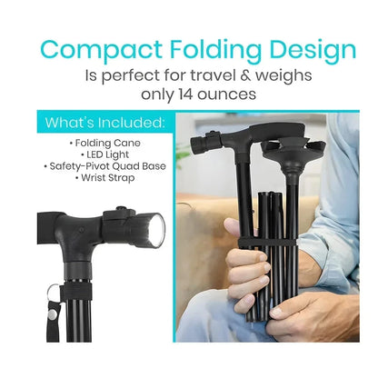 SecureStep Cane – LED + Fall Alert