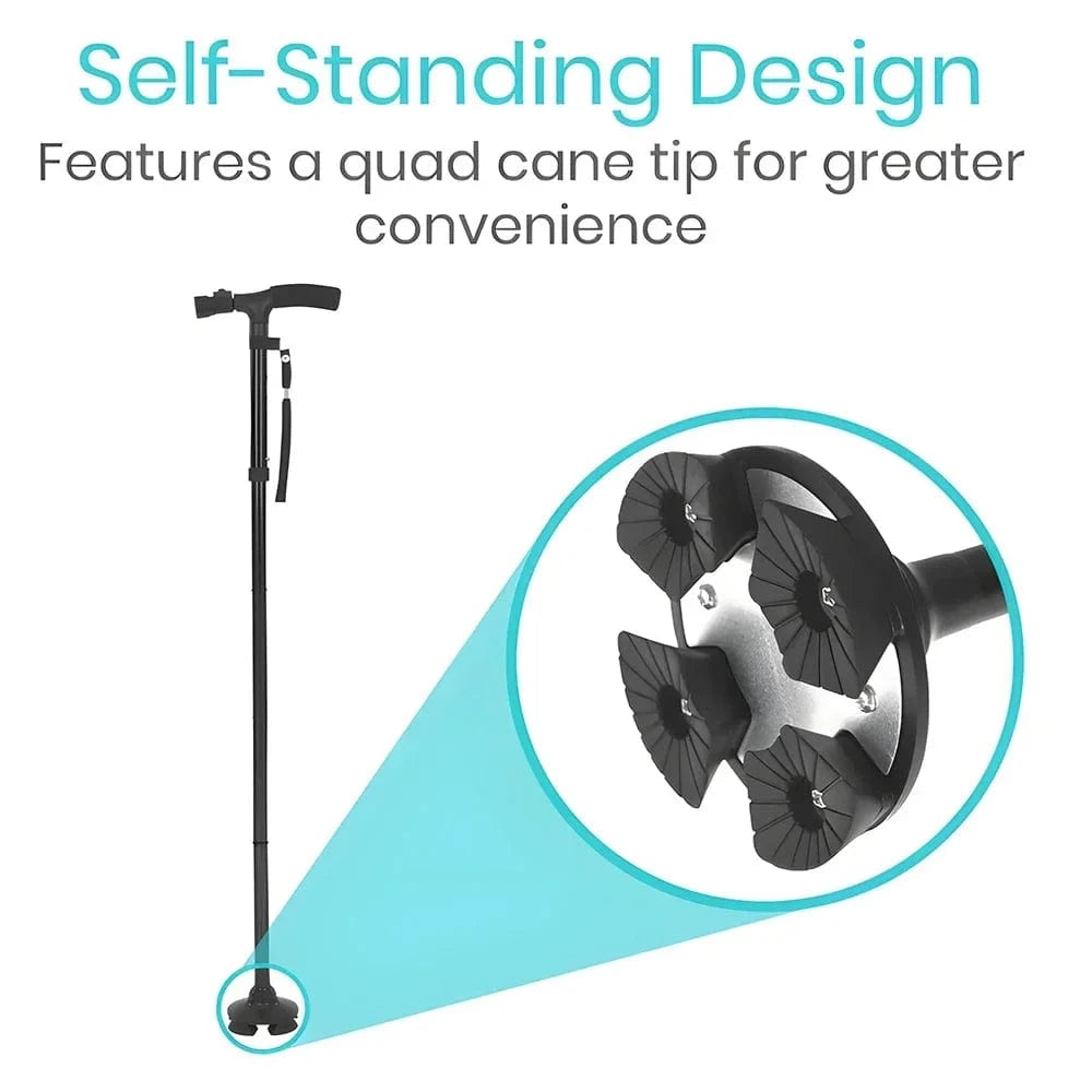 SecureStep Cane – LED + Fall Alert