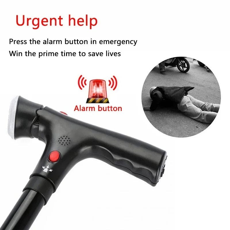 SecureStep Cane – LED + Fall Alert